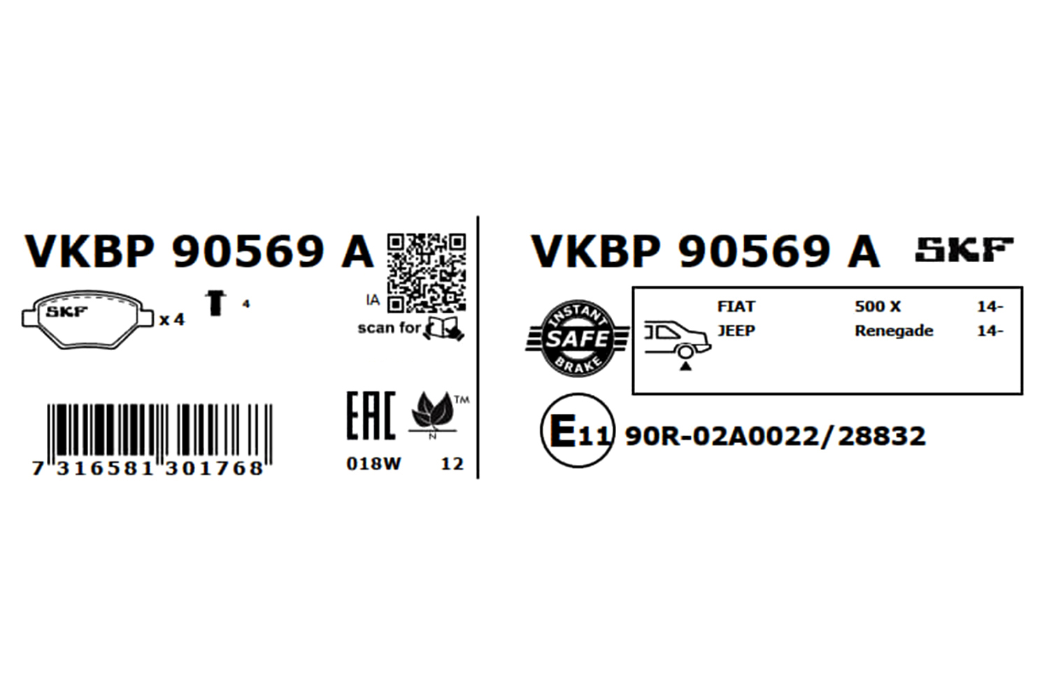 Placute frana SKF VKBP90569A